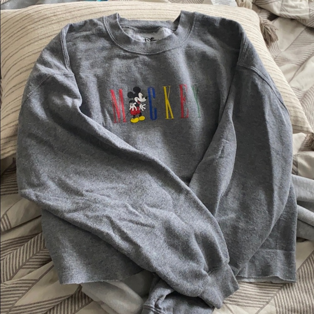 Raw Hem Mickey Mouse Soft Sweatshirt